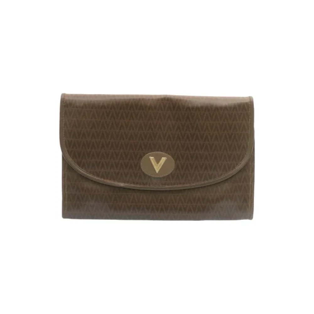 Valentino Vintage Pre-owned Canvas clutches Brown Dames