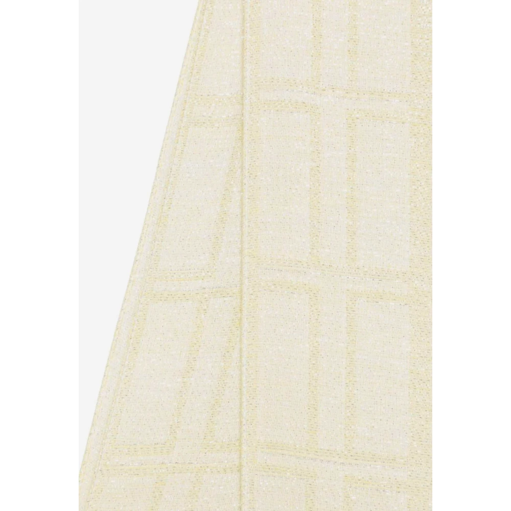 Twinset Gouden Jacquard Franje Rechthoekig Ontwerp Yellow Dames