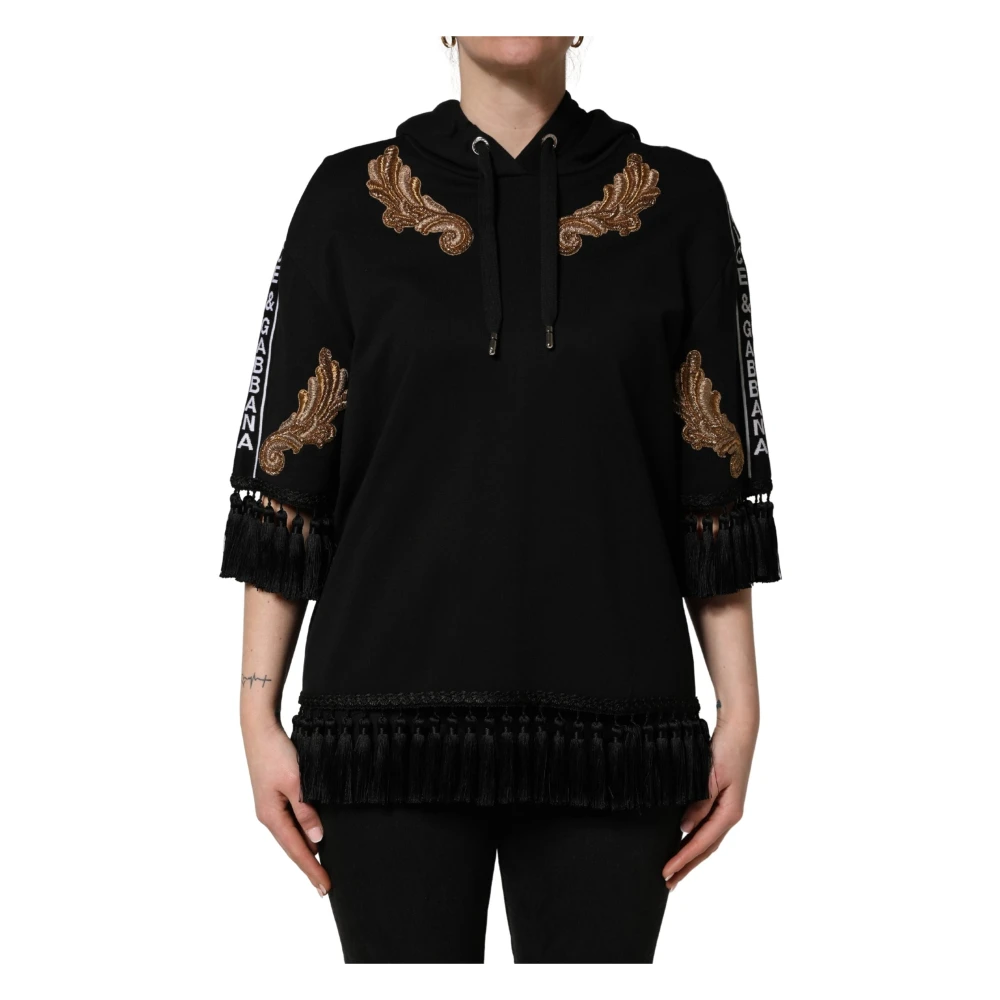 Dolce & Gabbana Women's Black Hooded Sweatshirt - Hoodies - Xs - Sweatshirts & Hoodies