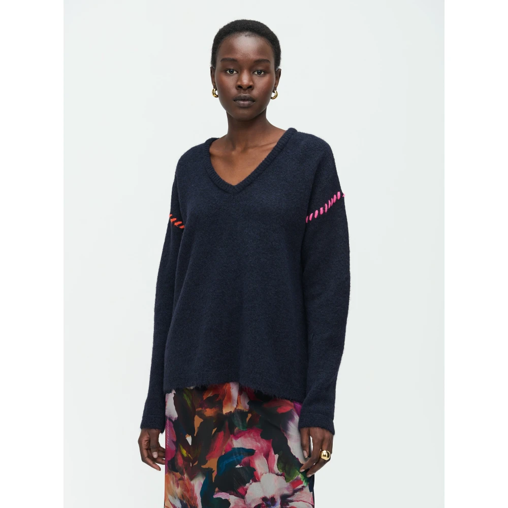 Jane Lushka Pullover Handgemaakt 2202A1 Blue Dames