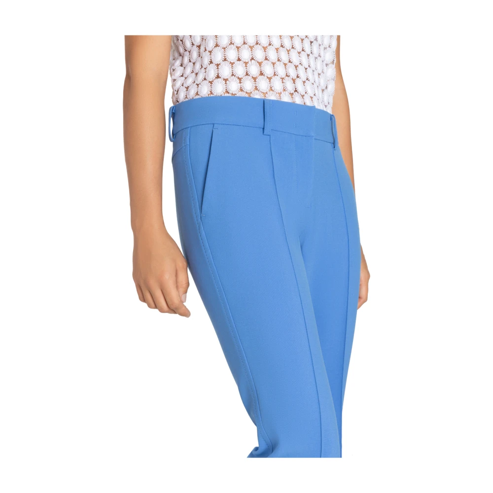 CAMBIO Iris Paarse Broek met Rechte Pijpen Blue Dames