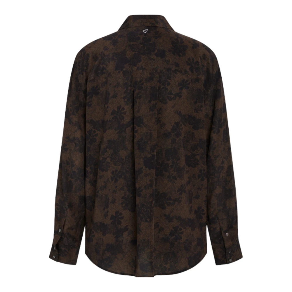 Heartmade Zijden Shirt Bruin Elegant Stijl Brown Dames