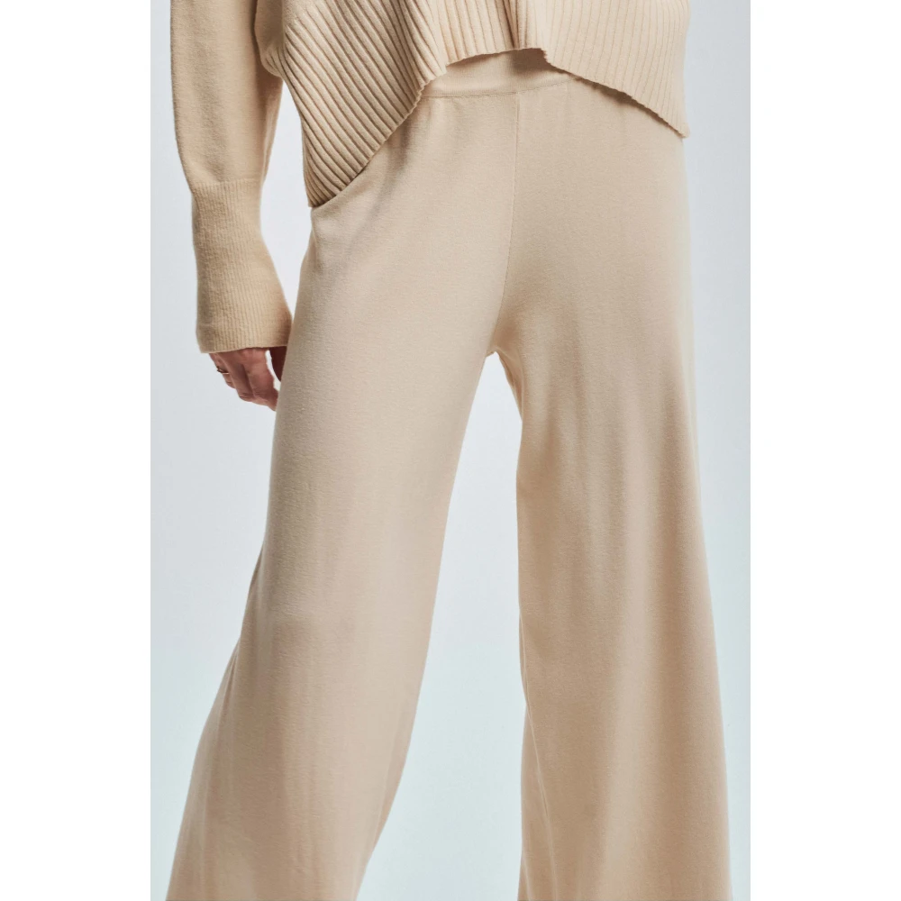Kocca Gebreide Palazzo Broek voor Vrouwen Beige Dames