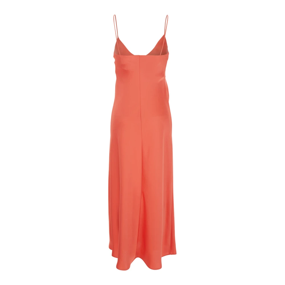 Plain Units Roze Dunne Band Stof Jurk Pink Dames