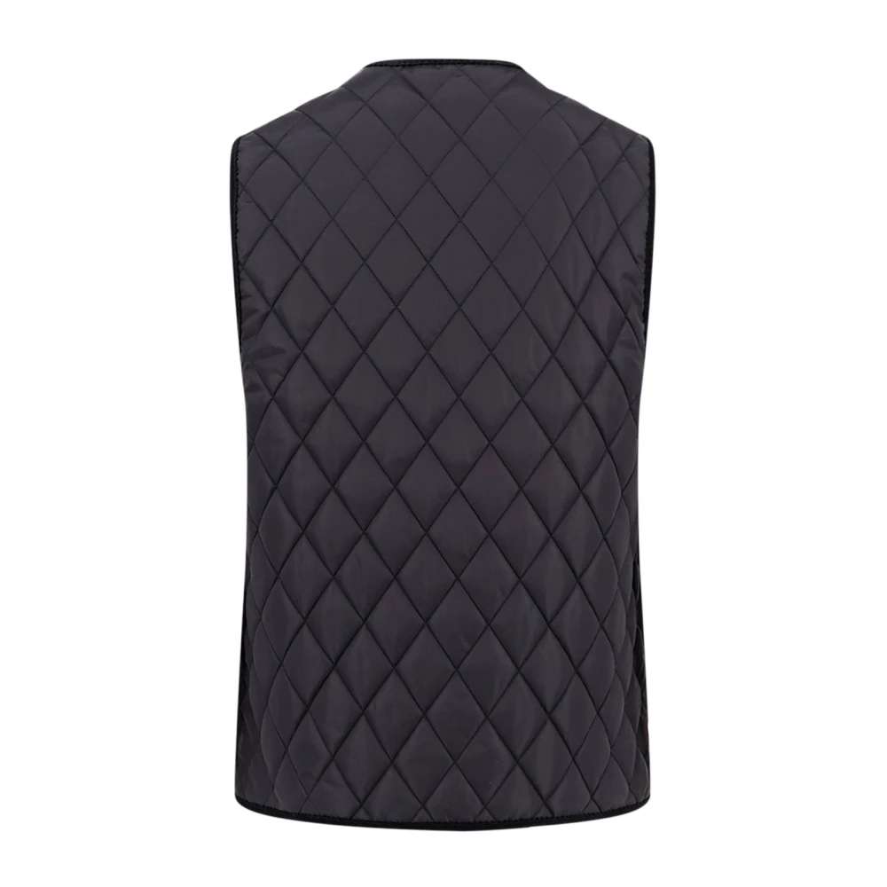Burberry Gewatteerd mouwloos jack met drukknopen Black Heren