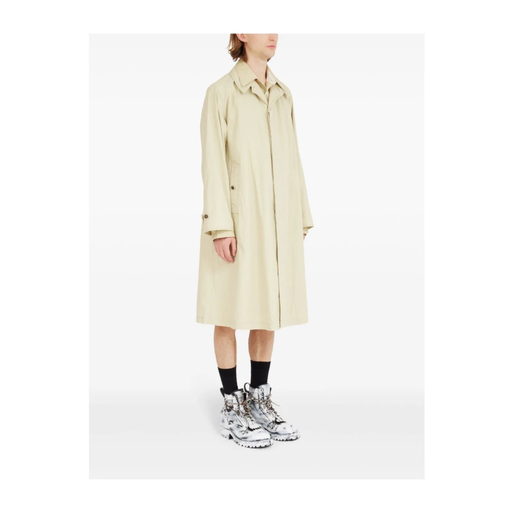 Maison Margiela Beige Katoenen Trenchcoat met Overhemdvoering Beige Heren