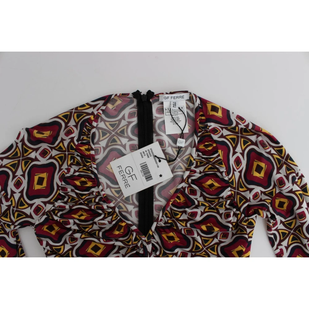 Gianfranco Ferré Elegante Multicolor Cocktailjurk met V-hals Multicolor Dames
