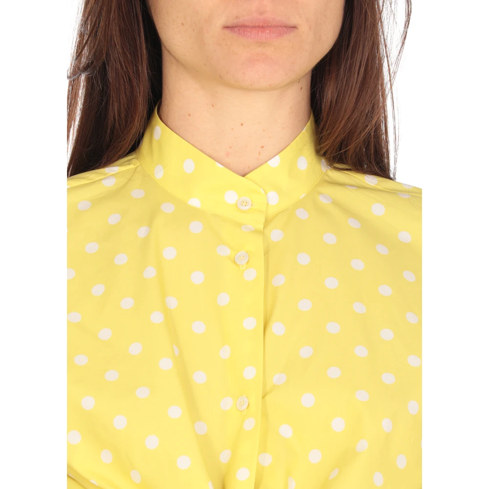 Fabiana Filippi Gele Mouwloze Pois Patroon Overhemd Yellow Dames