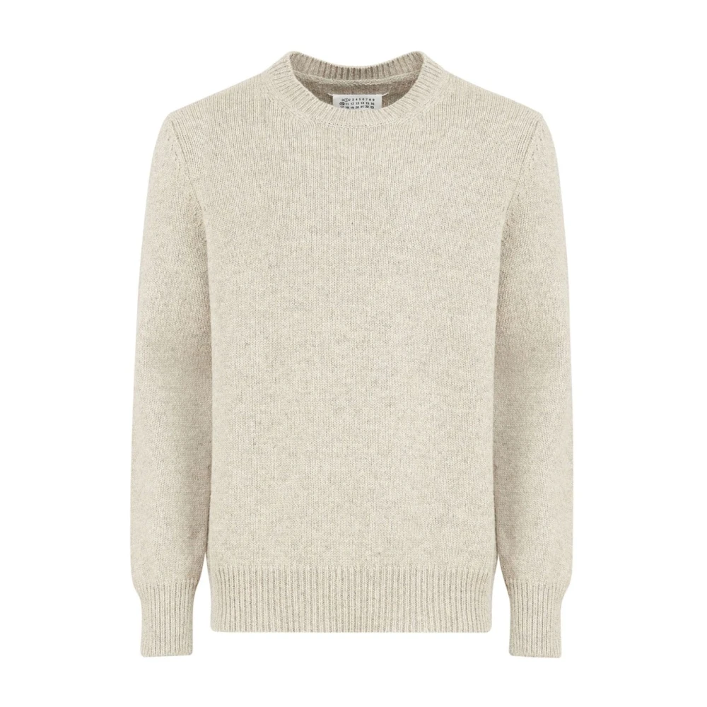 Maison Margiela Fijngebreide Crew Neck Sweater Beige Heren