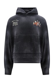 Czarny AW23 Bawełniany Sweter z Kapturem dla Mężczyzn