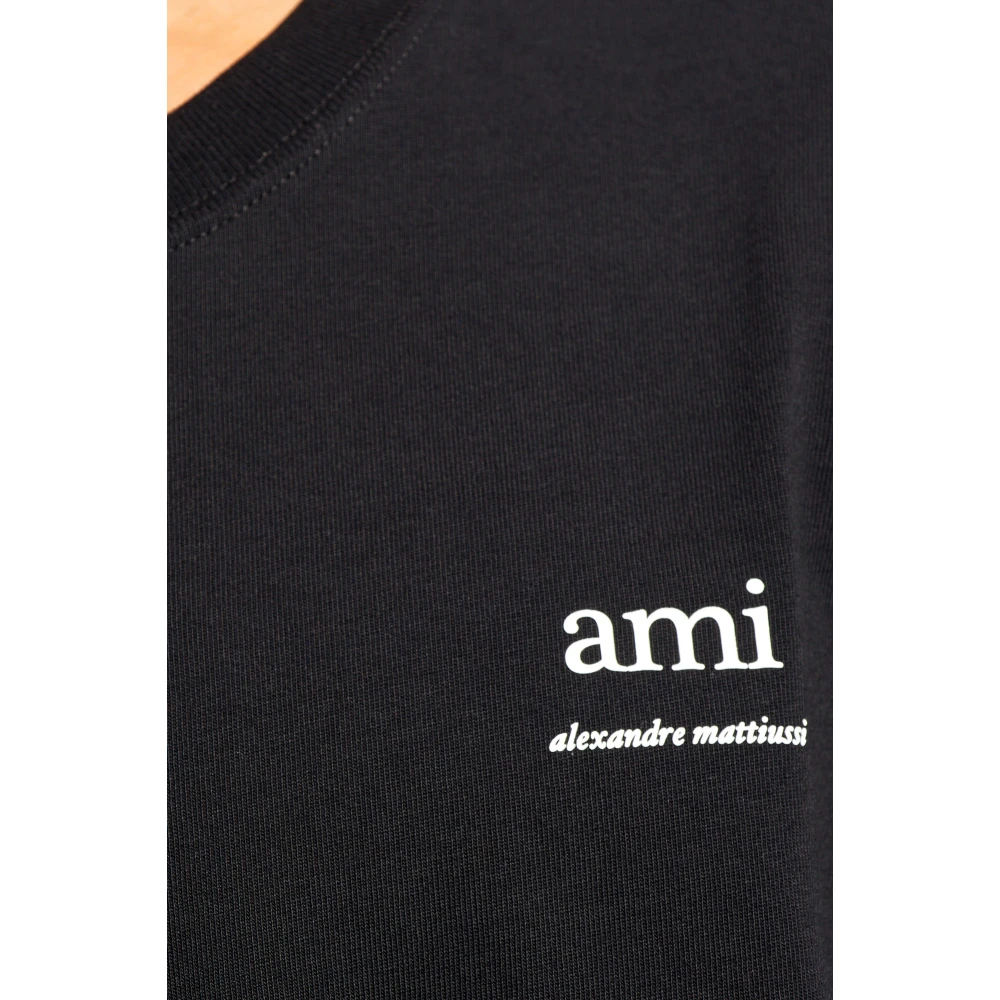 Ami Paris T-shirt met logo Black Heren