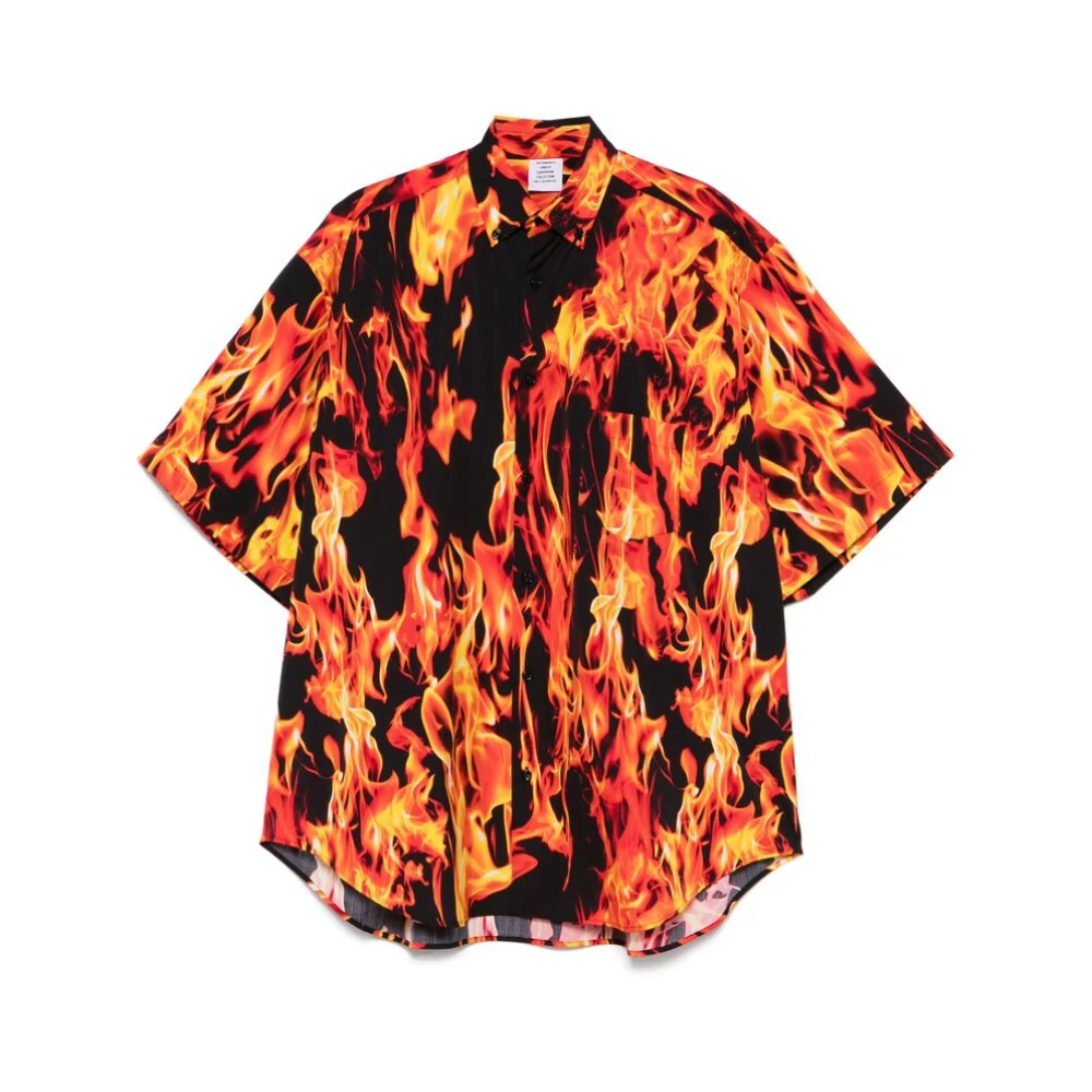 Vetements Zwarte Overhemd met Borstzak en Knopen Multicolor Heren