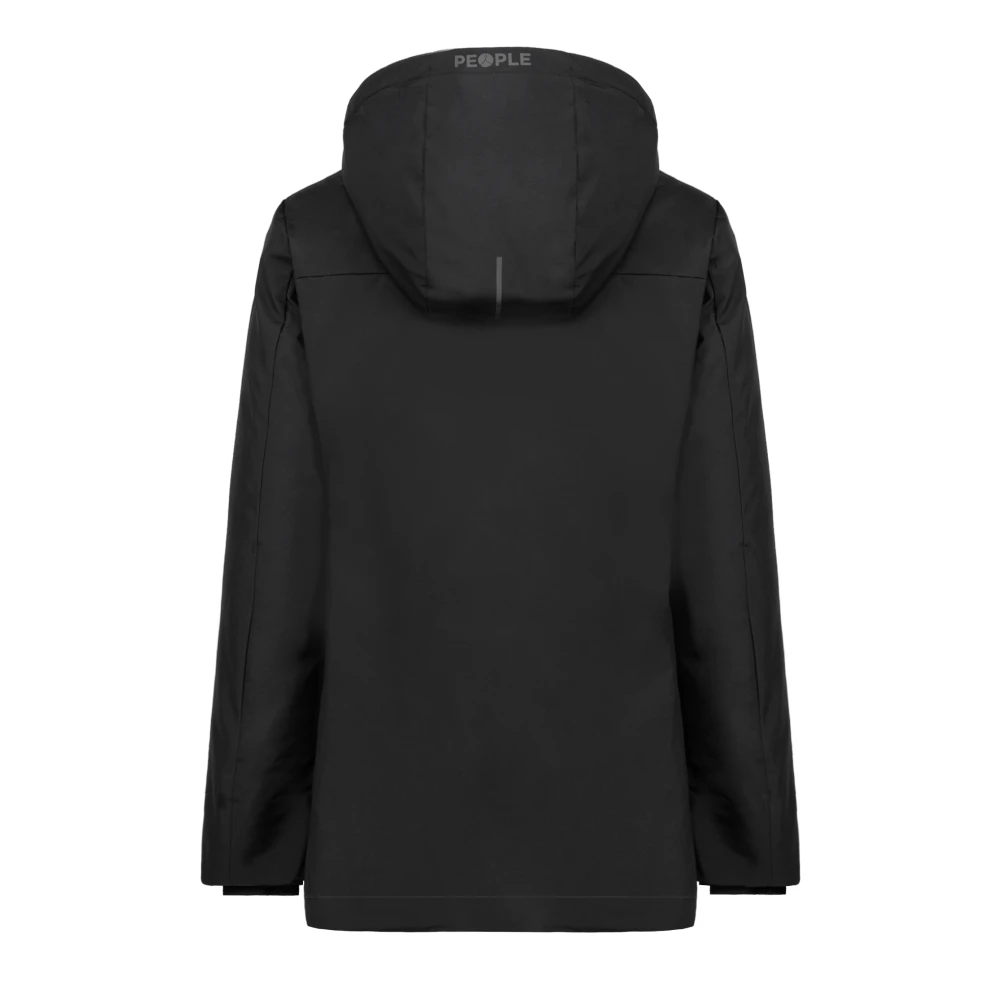 People of Shibuya Technische parka met afneembare capuchon Black Dames