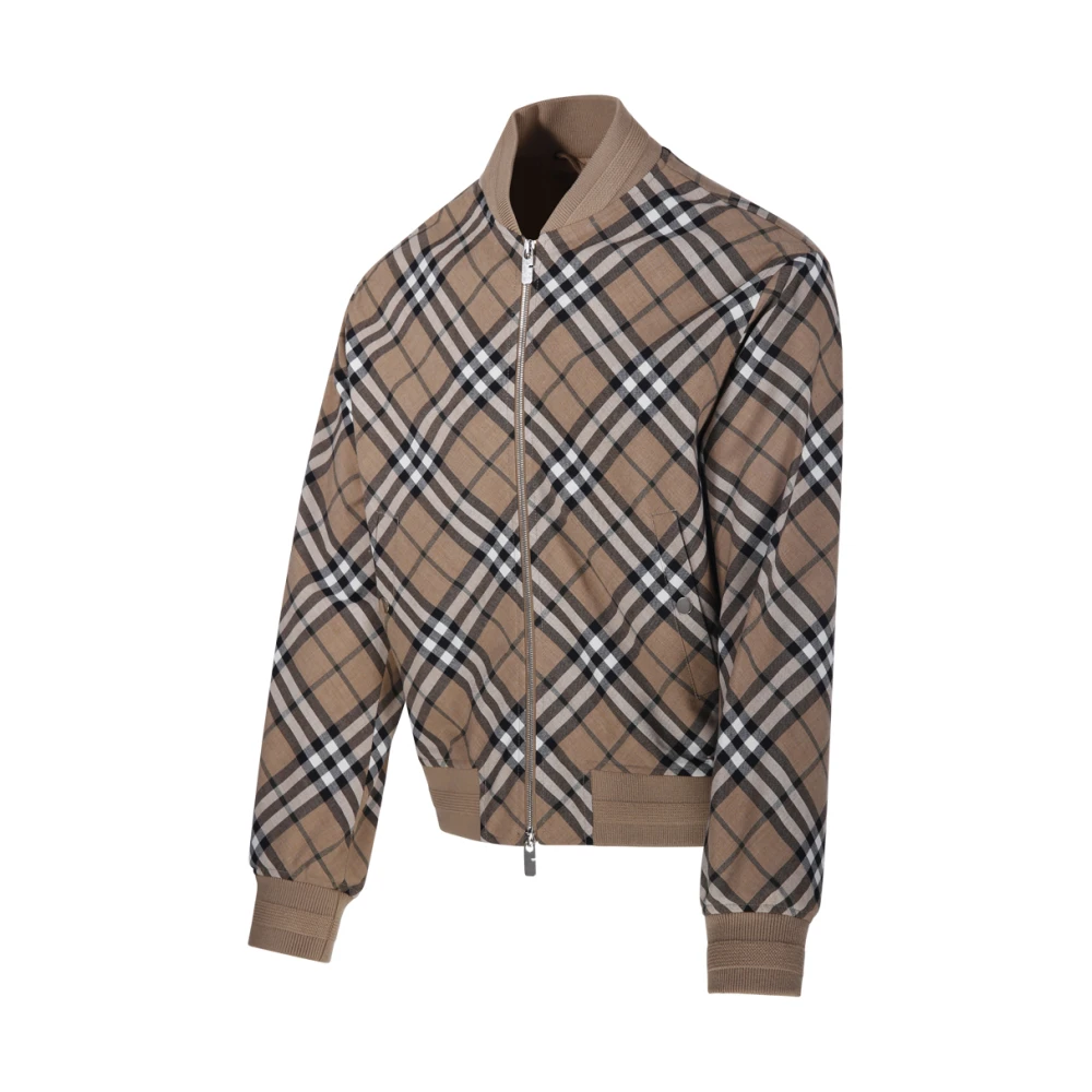 Burberry Geruite Jas Beige Heren