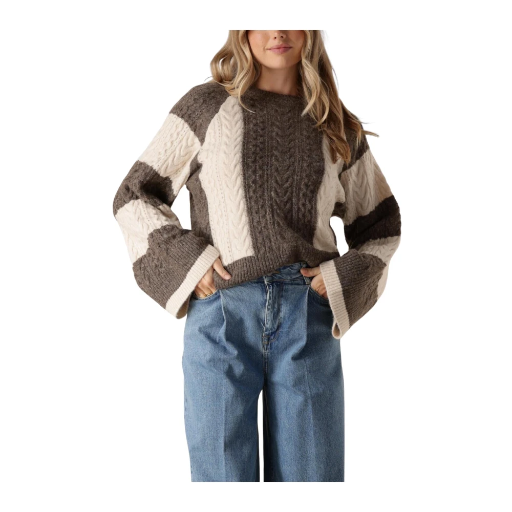 Object Beige Gebreide Pullover voor Vrouwen Beige Dames