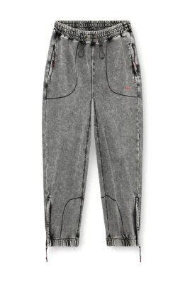 Grå Sportiga Sweatpants med Dragkedjedetaljer