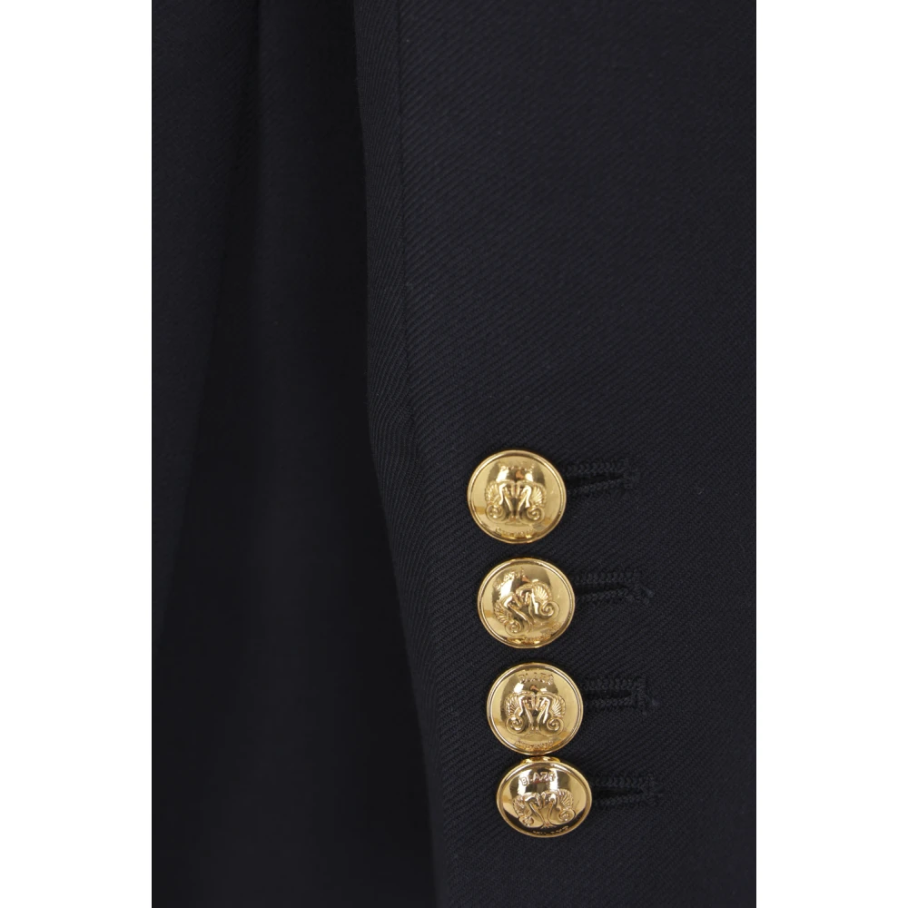 Blazé Milano Navy Blauw Dubbel-Borst Wol Jas Blue Dames