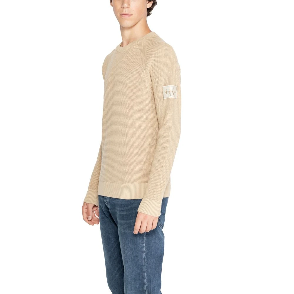 Calvin Klein Jeans Mannen Gebreide Kleding Herfst Winter Collectie Beige Trui Beige Heren