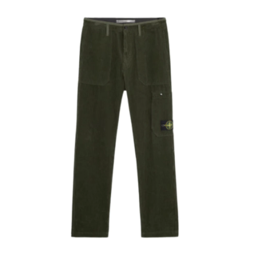 Stone Island Cargo Velvet Katoenen Broek Green Heren