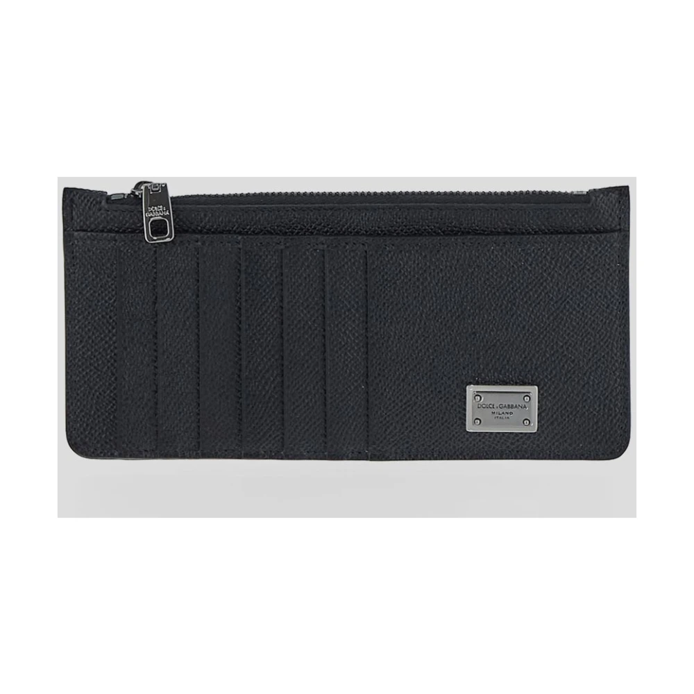 Dolce & Gabbana Men's Black Wallets & Cardholders, One Size, Vertical Card Holder With Zipper