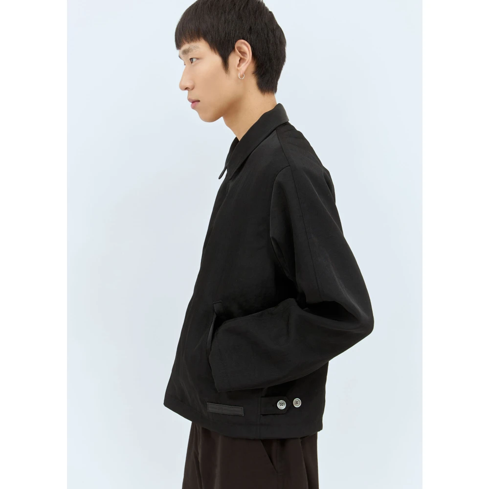 Stüssy Glanzende Twill Zip-Up Jas Black Heren