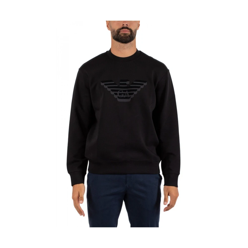 Emporio Armani Heren Crewneck Sweatshirt met Logo Black Heren