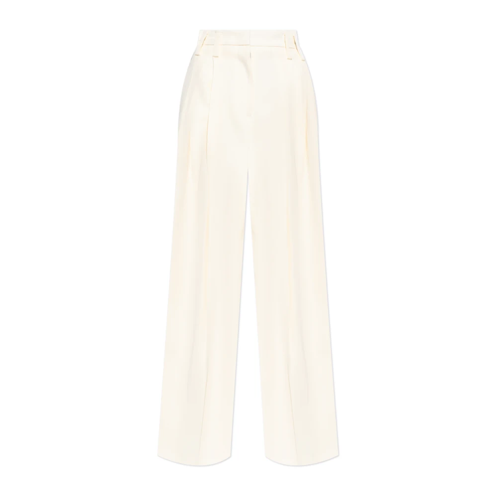 Jil Sander Donna Beige - Pantaloni Con Pieghe E Pinces - Trousers - S
