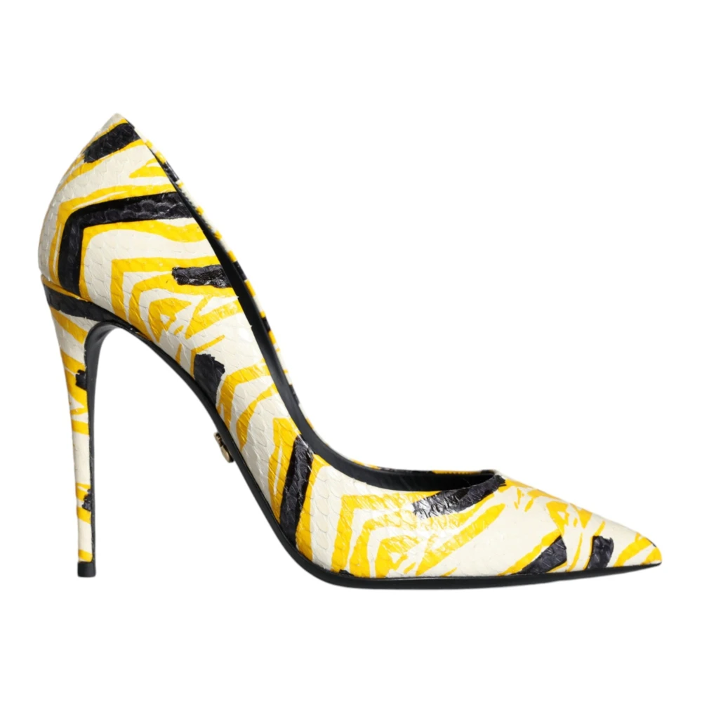 Dolce & Gabbana Women's Multicolor Striped Leather High Heels Pumps Shoes