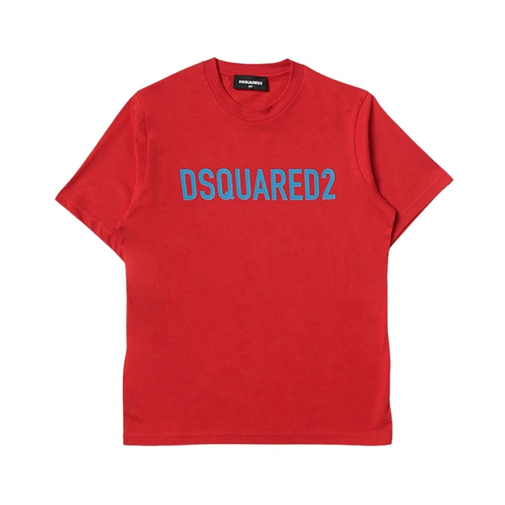 Dsquared2 Boys Red T-Shirts,, Slouch Fit T-Shirt Size 8 Y Kids