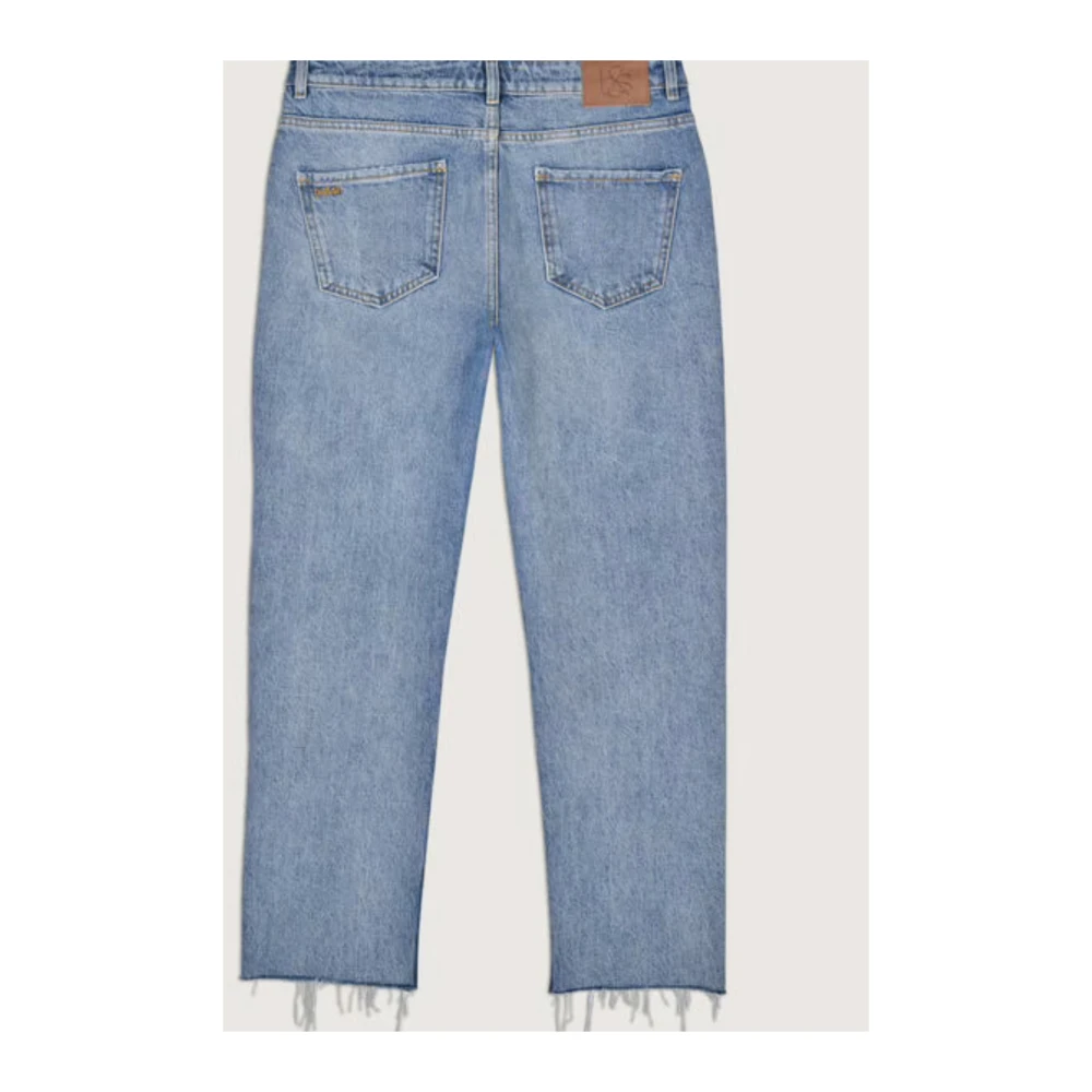 BA&SH Recht gesneden denim broek met onafgewerkte zoom Blue Dames