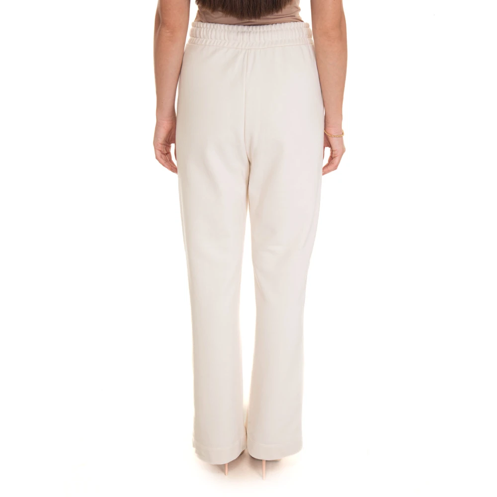 Max Mara Weekend Wijde Pijp Katoenen Overalls Broek Beige Dames