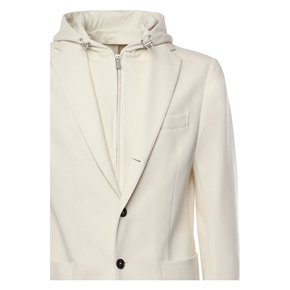 Eleventy Gehoode enkelborst jas Beige Heren