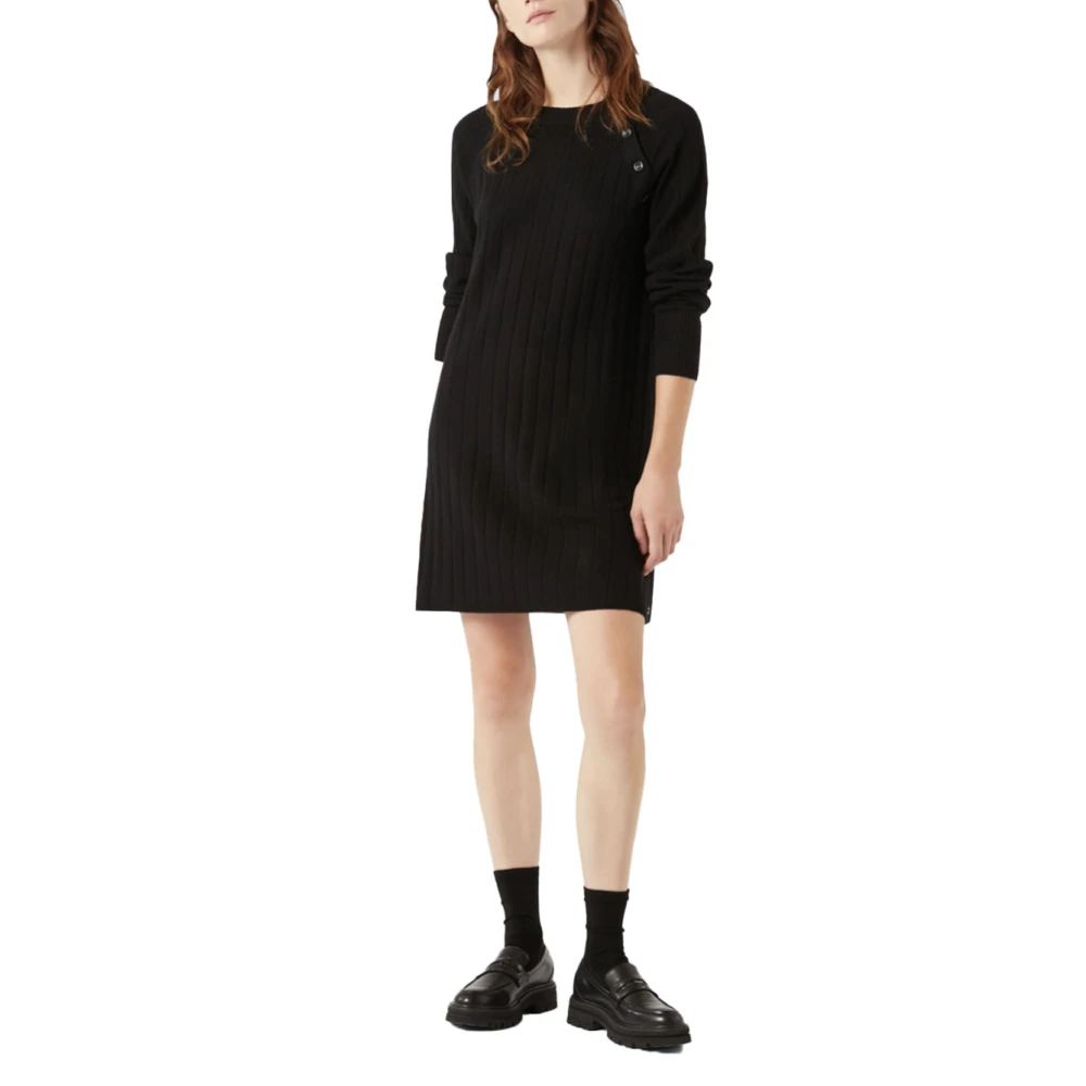 Pennyblack Wollen Gebreide Jurk Black Dames