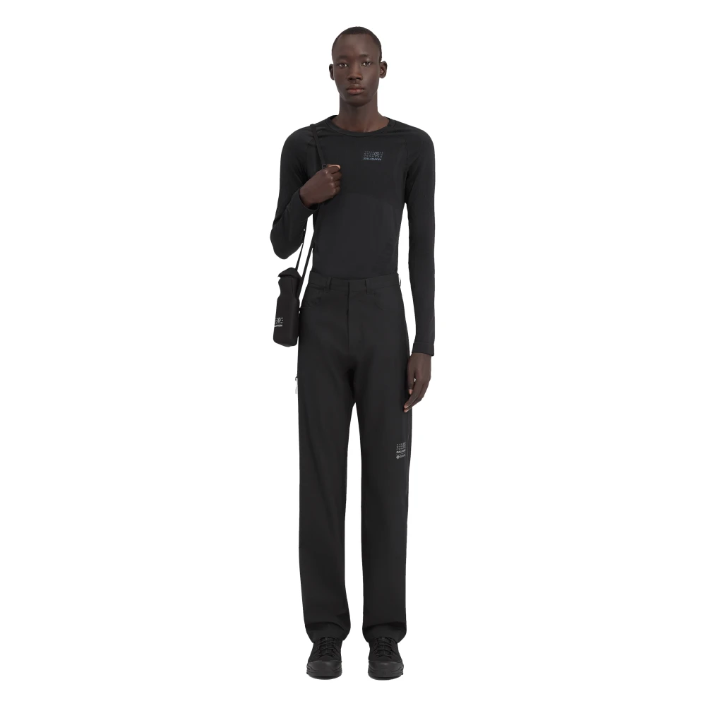 MM6 Maison Margiela Zwarte Logo Print Broek Black Heren
