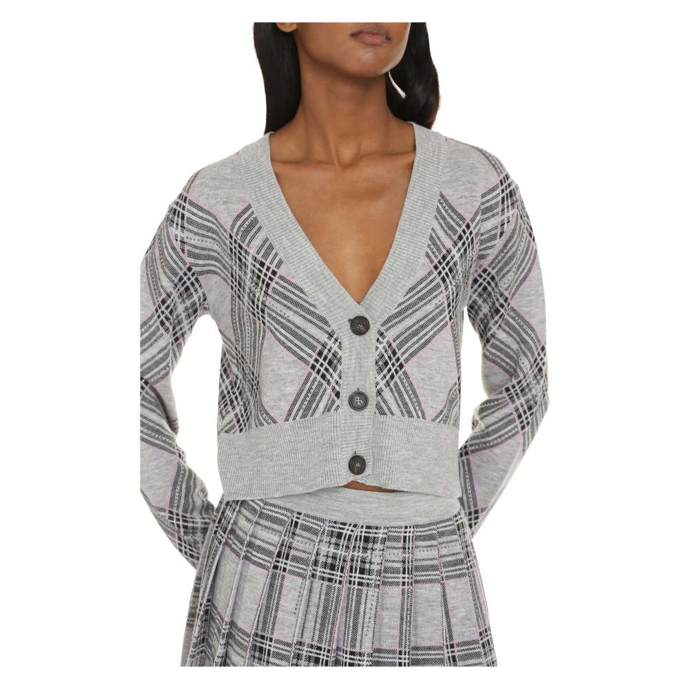Giuseppe Di Morabito Merino wollen cardigan met strass Gray Dames