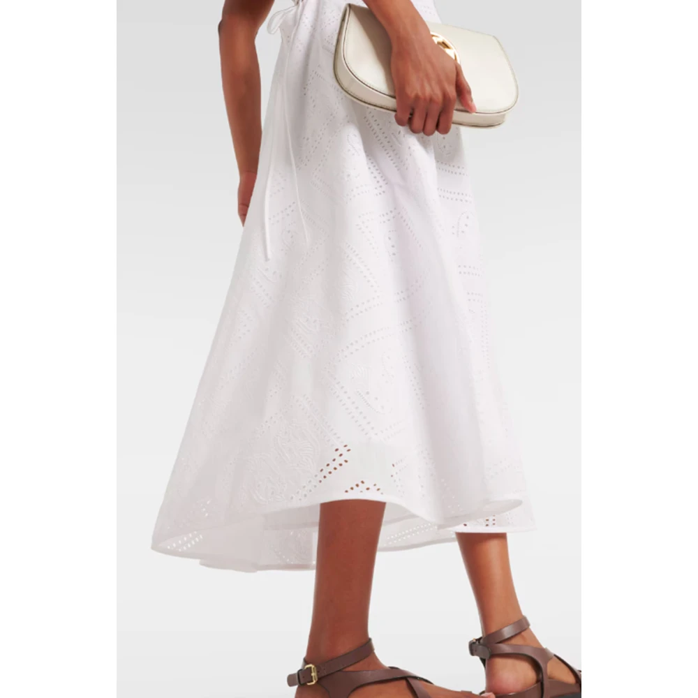 TORY BURCH Witte Kruisrug Katoenen Jurk White Dames
