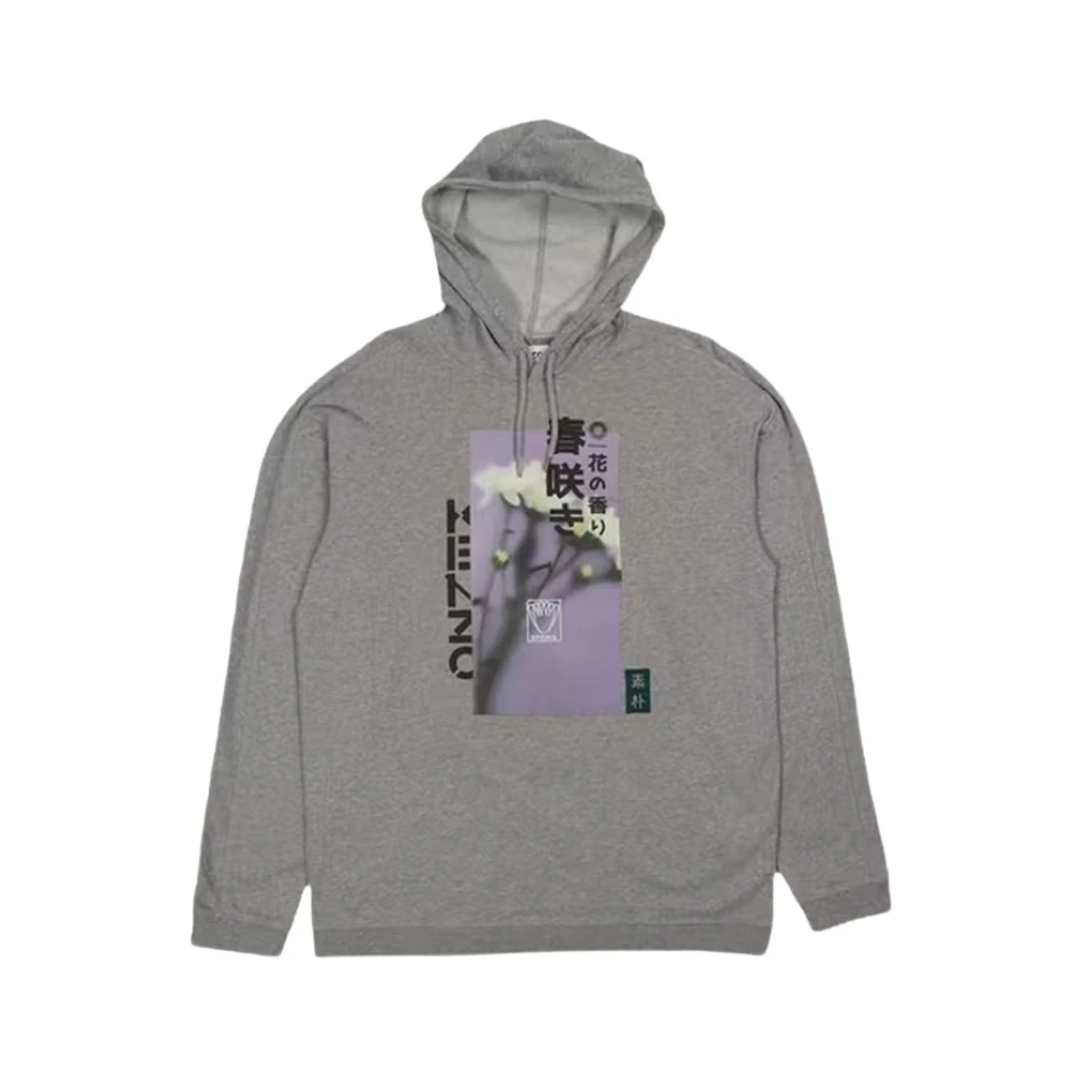 Kenzo Grafiskt Tryck Hoodie Gray, Herr