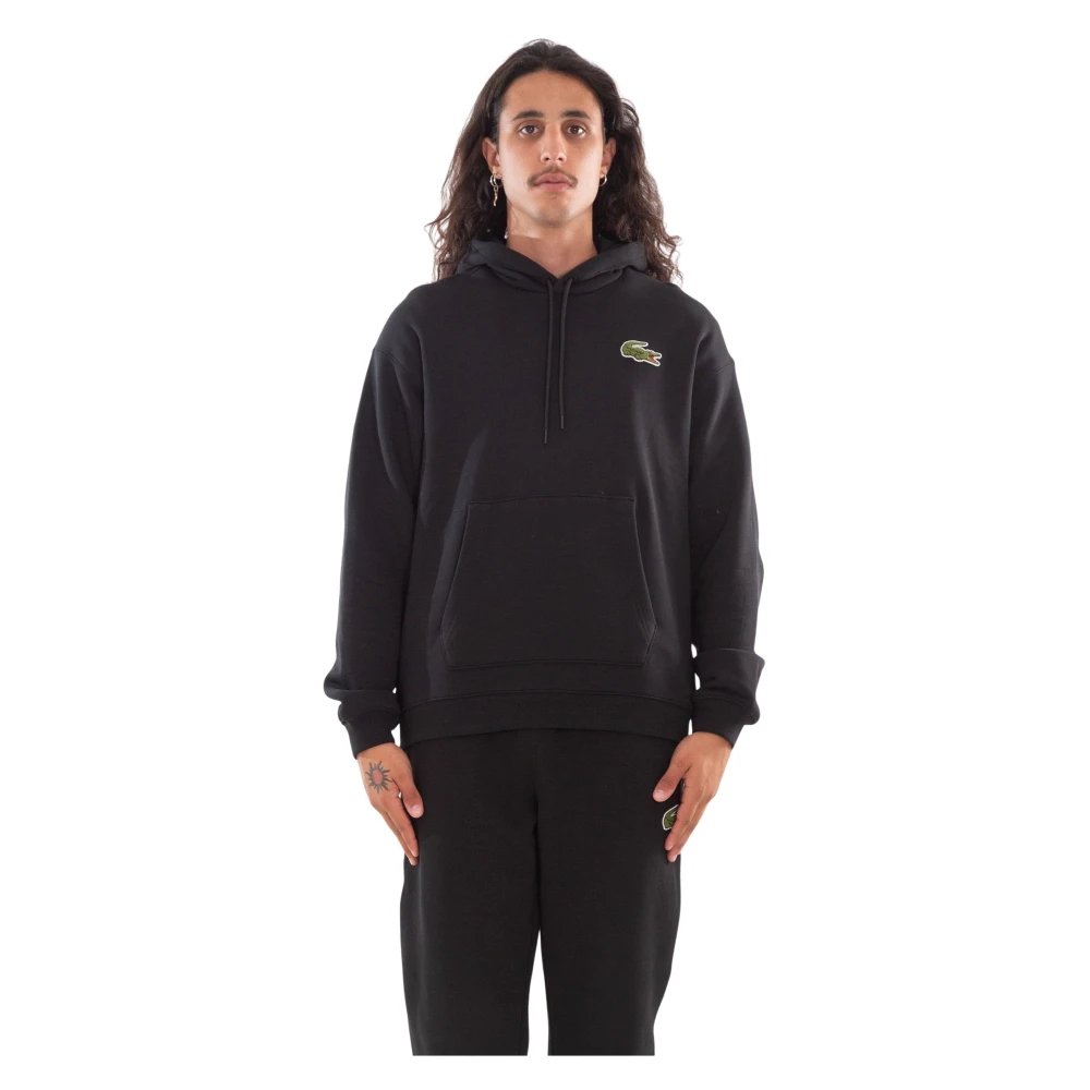 Lacoste Gezellige Croc Fleece Hoodie Black Heren