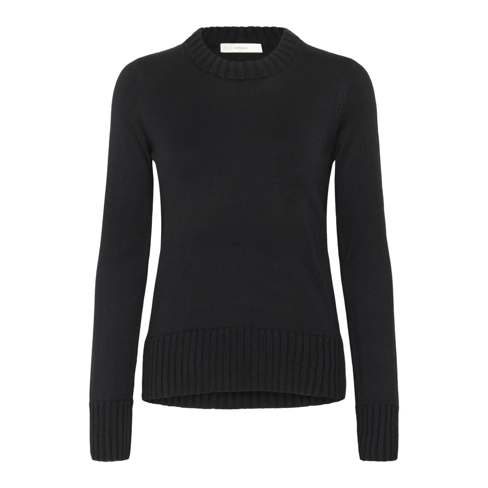 InWear Svart Stickad Pullover Tröja Black, Dam