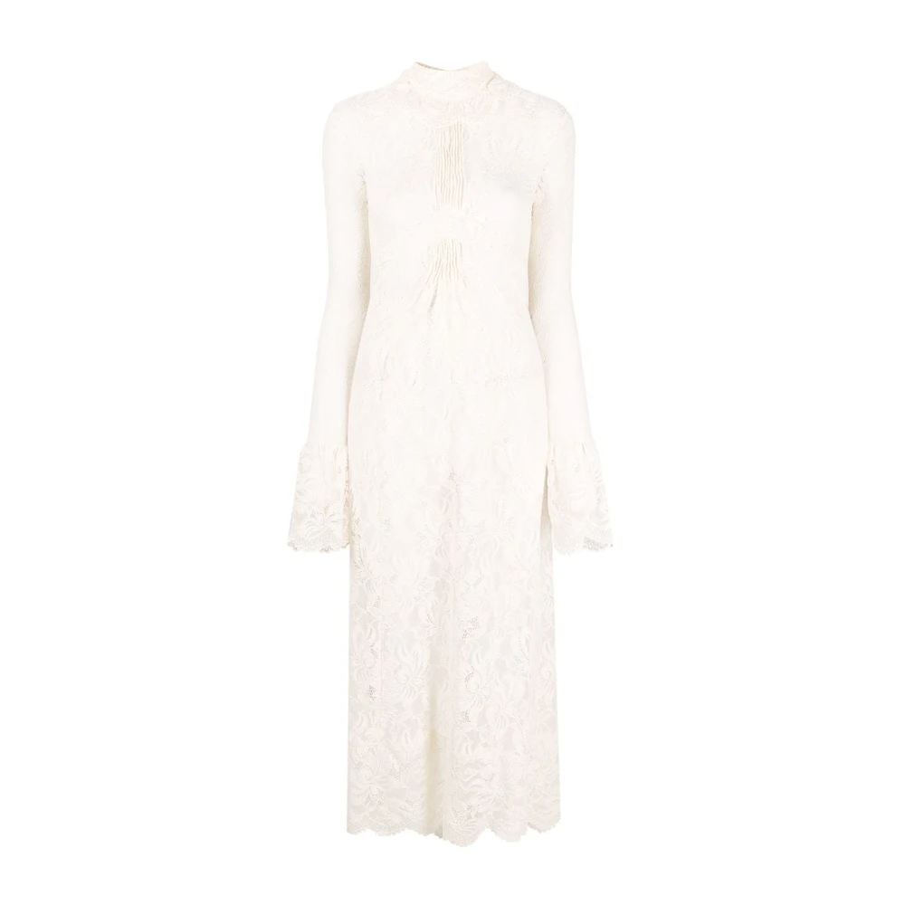 Paco Rabanne Ivoor Lange Jurk Elegante Robe Stijl Beige Dames