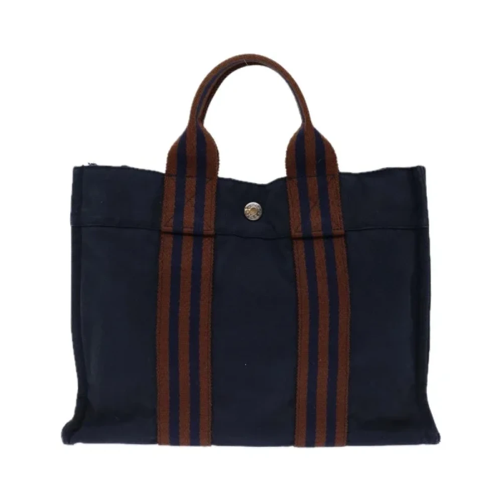 Hermès Vintage Pre-owned Canvas handbags Blue Dames