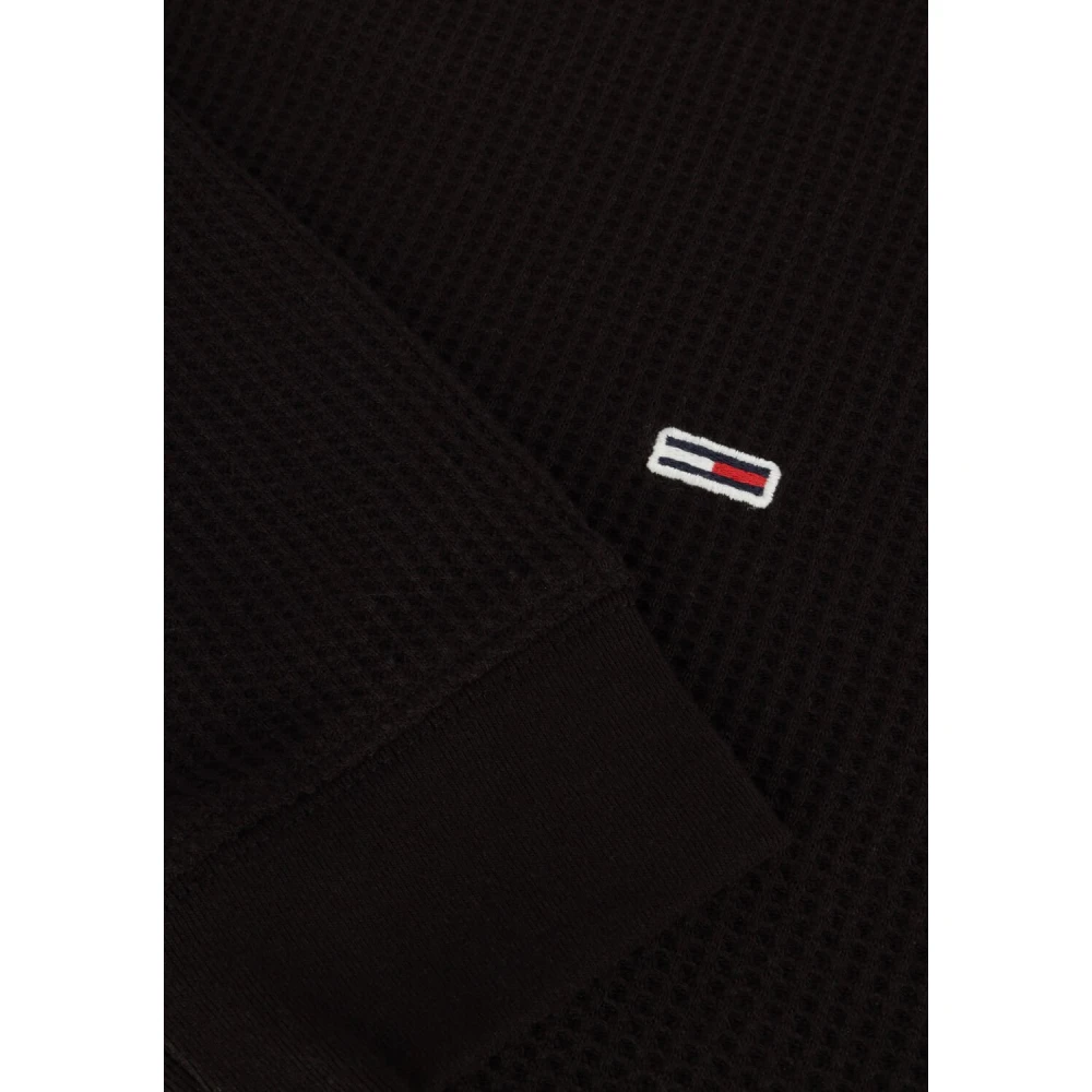 Tommy Jeans Heren Waffle L S Tee Black Heren
