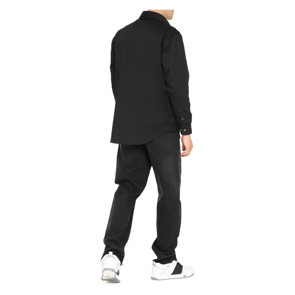 Drole de Monsieur Twill Shirt met Ronde Zoom Black Heren