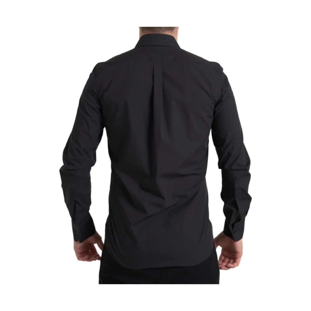 Dolce & Gabbana Zwart Slim Fit Overhemd Jurk Black Heren