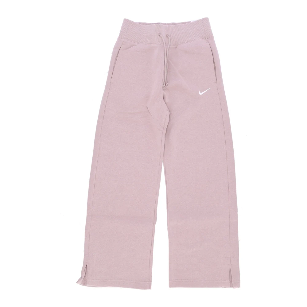 Nike Fleece-byxor med vida ben Pink, Dam