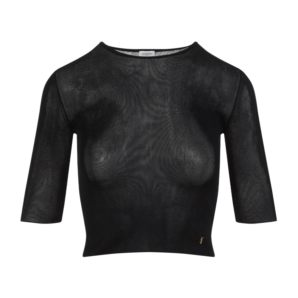 Saint Laurent Cassandre Knit Top Black Dames
