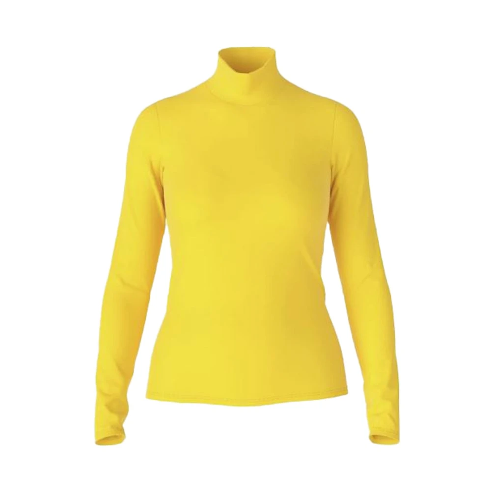 Marc Cain Jersey T-Shirt met Kraag Yellow Dames