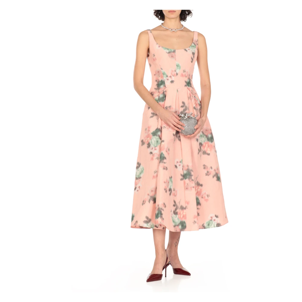 Philosophy di Lorenzo Serafini Roze Linnen Jurk met Zakken Pink Dames