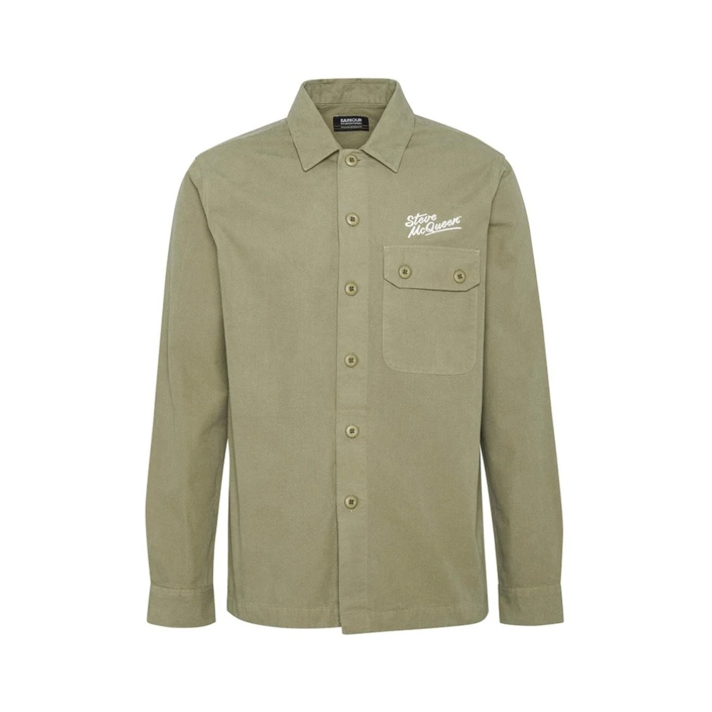 Barbour Groene Katoenen Overshirt Steve McQueen Handtekening Green Heren