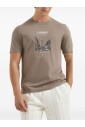t-shirt-col-rond-marron-avec-impression